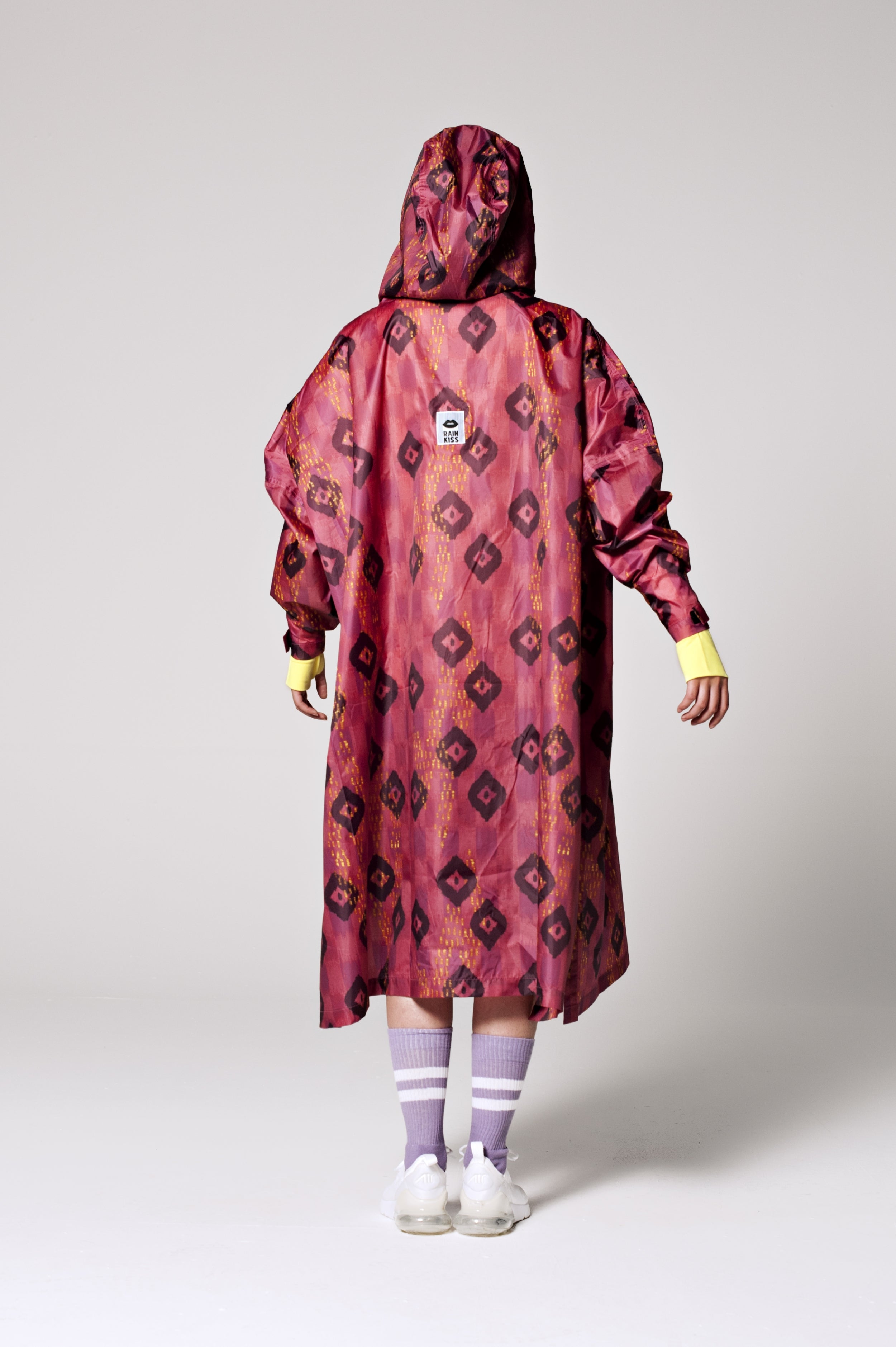RAINKISS - Regenponcho - Dark Pink Ikat