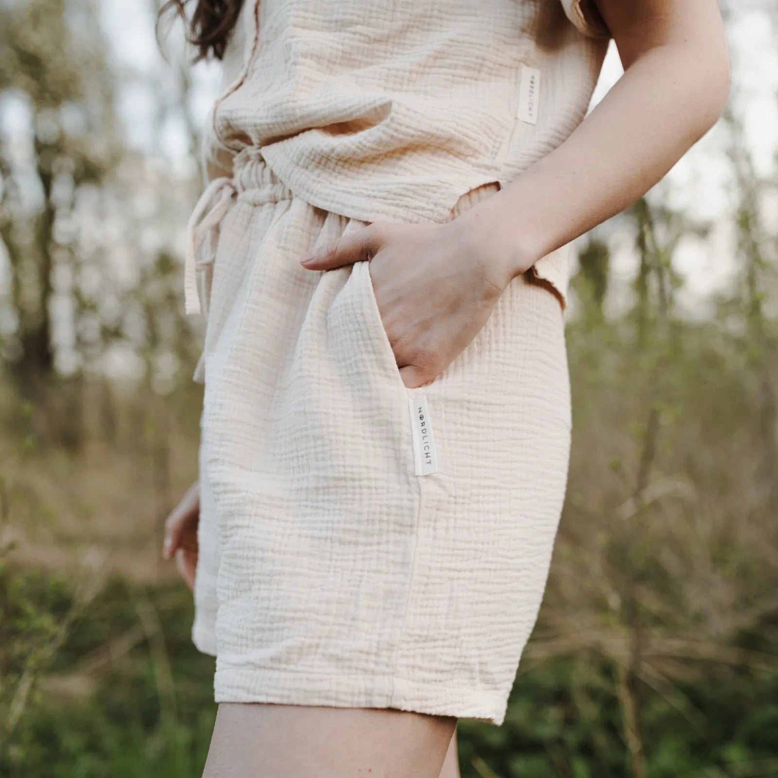 Nordlicht Musselin Shorts LEJA Natur - 100% Bio Baumwolle