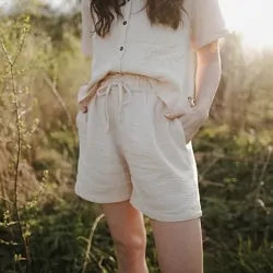 Nordlicht Musselin Shorts LEJA Natur - 100% Bio Baumwolle