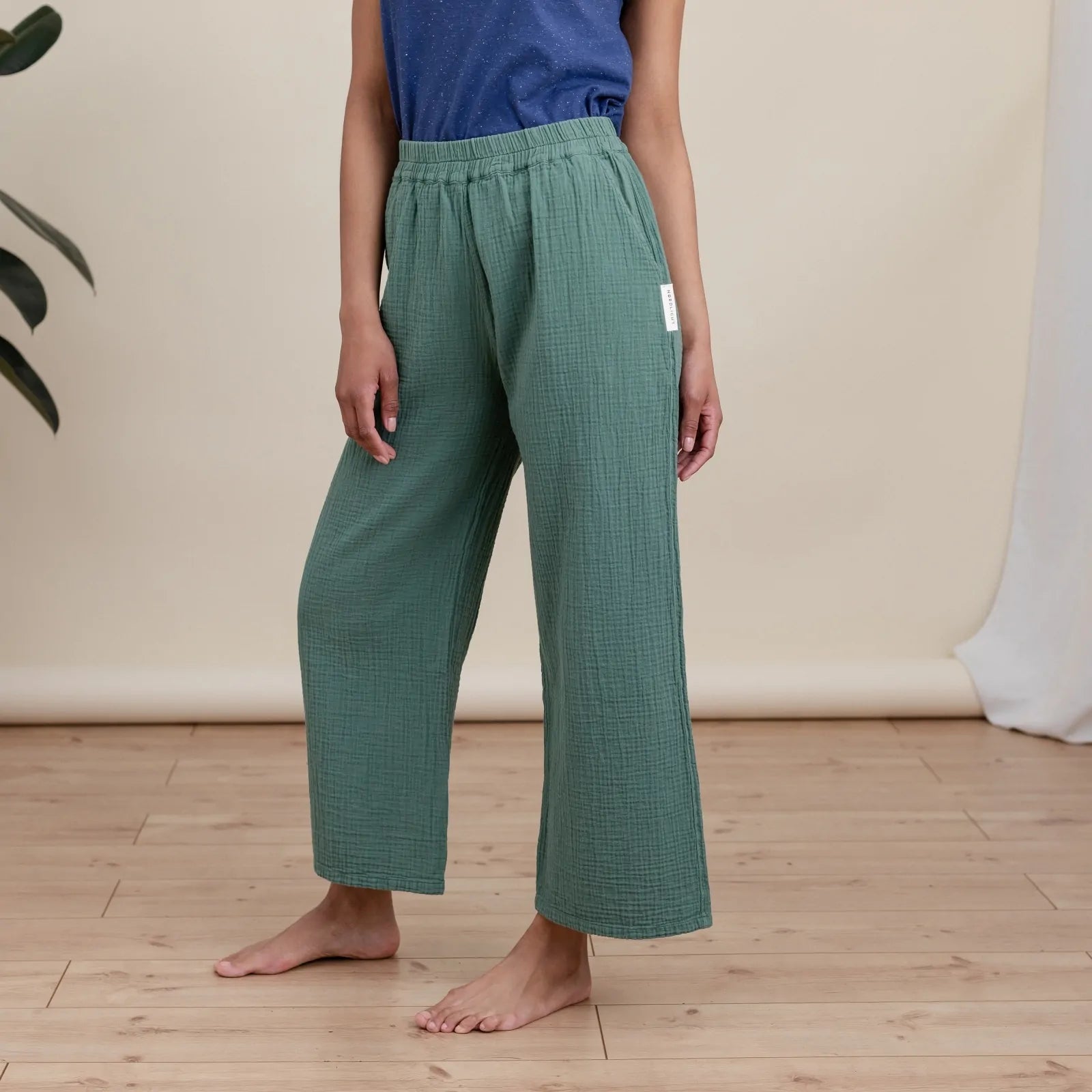 Nordlicht Musselin Hose LEJA Grün - 100% Bio Baumwolle