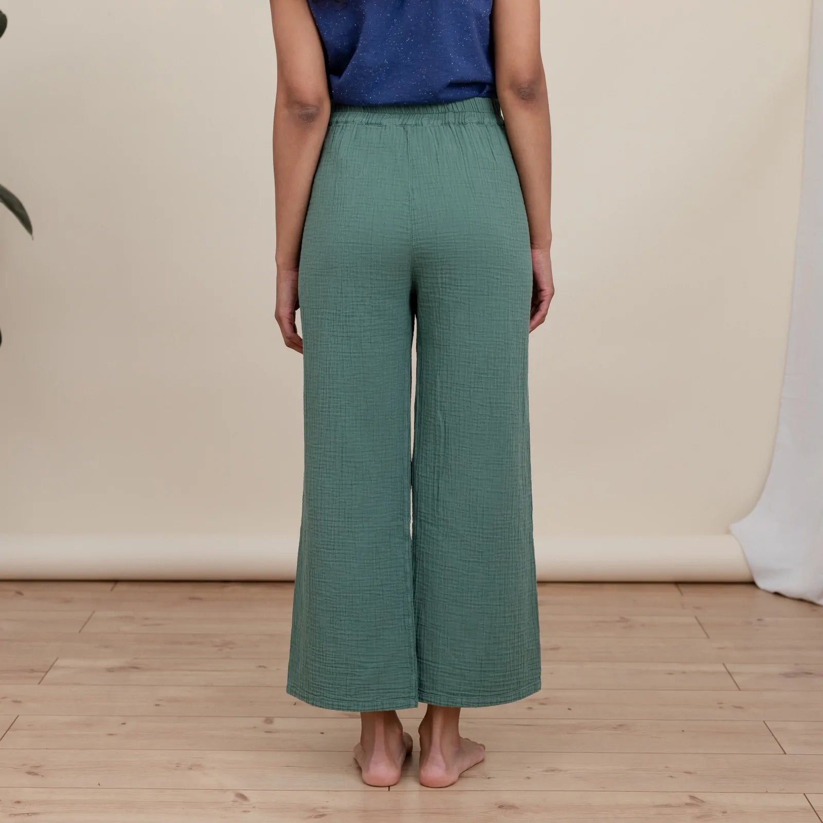 Nordlicht Musselin Hose LEJA Grün - 100% Bio Baumwolle